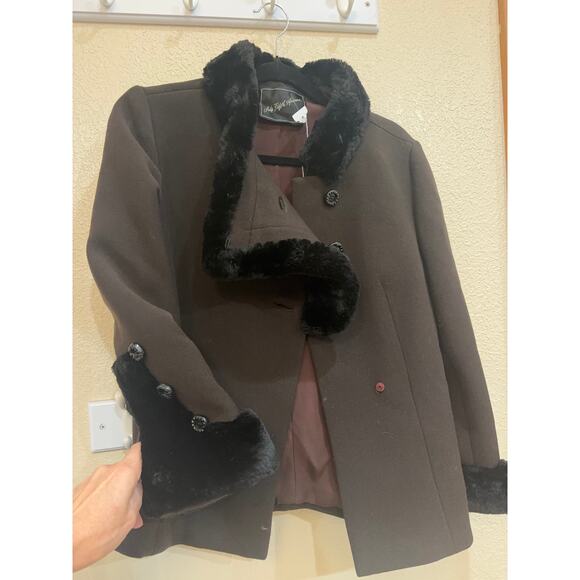 Saks 5th Avenue vintage brown coat women's small - Picture 2 of 13